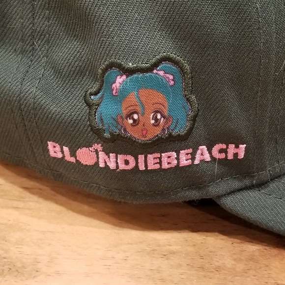 The Hundreds New Era Hat Size 7 1/8 Green White Blondie Beach Logo Fitted - Picture 5 of 12